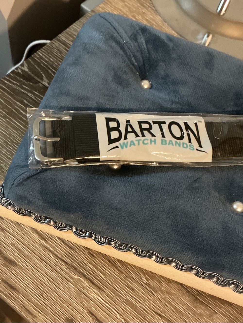 Barton Watch Bands Black Nylon Watch Band Sz 22 Standard NWT